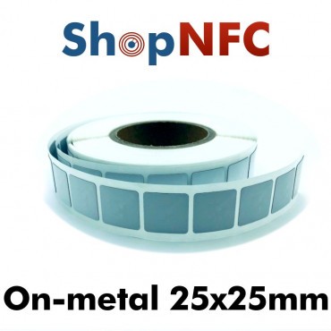 Tag NFC schermati NTAG210μ adesivi IP68 25x25mm