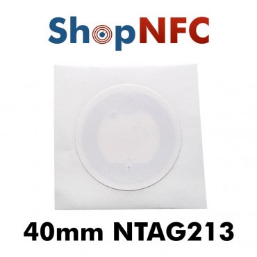 Tags NFC en papier NTAG213 40mm blancs adhésifs