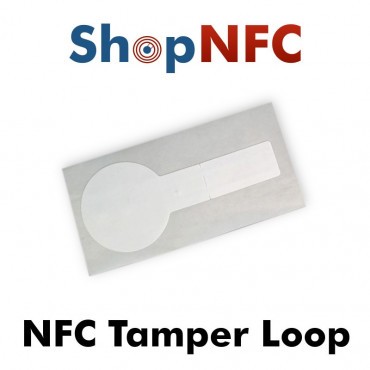 Etiqueta NFC Tamper Loop NTAG213 TT blanca adhesiva