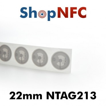 Etiqueta NFC NTAG213 22mm blanca adhesiva