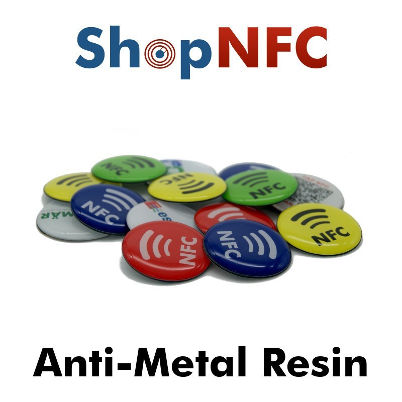 Golden/Silver Epoxy NFC Tags for metal - Custom printed - Shop NFC