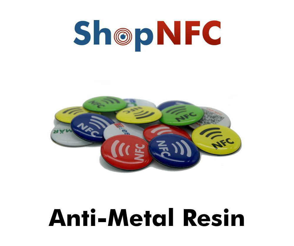 Golden/Silver Epoxy NFC Tags for metal - Custom printed - Shop NFC