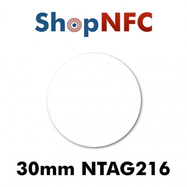 Tags NFC adhésifs NTAG216 30 mm