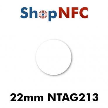 Pegatina NFC blanca de papel NTAG213 22mm