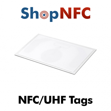 Etiqueta blanca de doble frecuencia NFC/UHF EM4423 80x44.8mm