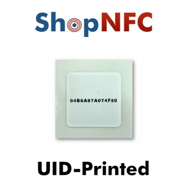NFC Label NTAG213 25x25mm - Printed with UID