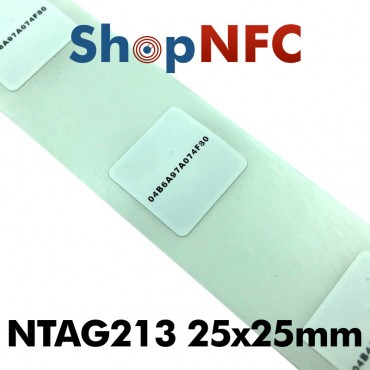 NFC Label NTAG213 25x25mm - Printed with UID