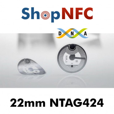 Etiqueta NFC NTAG424 DNA 22mm adhesiva