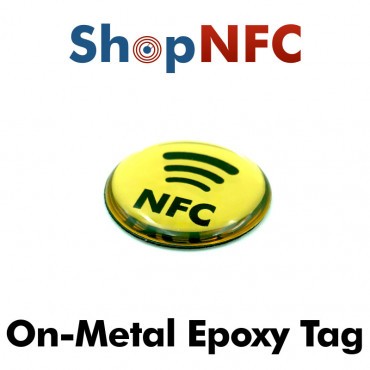 Golden/Silver Epoxy NFC Tags for metal - Custom printed