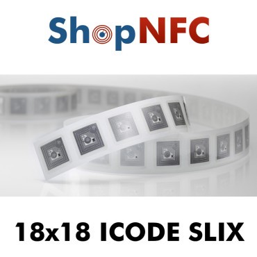 Etiqueta NFC ICODE SLIX 18x18mm adhesiva