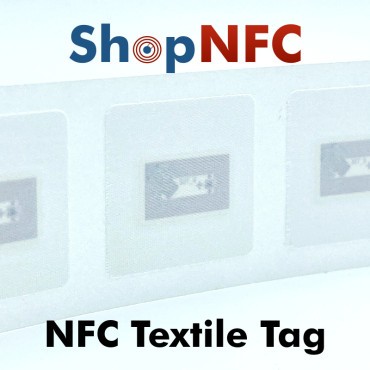 Etiqueta NFC satinada NTAG213 30x30mm para tejidos