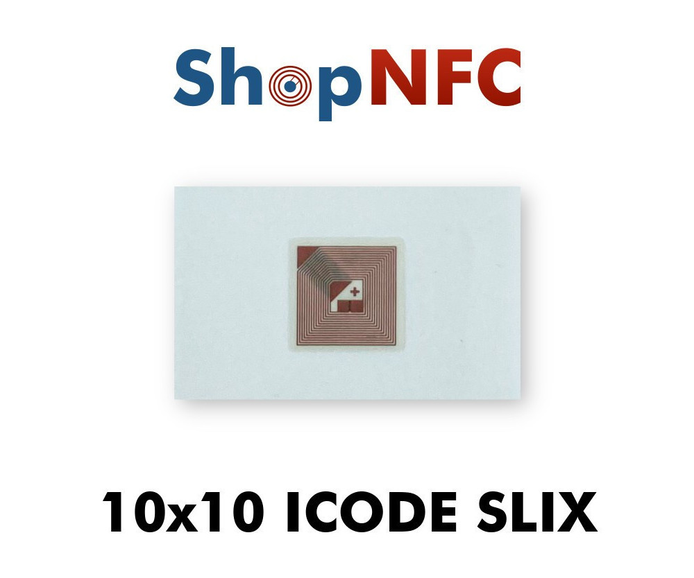 Tag NFC ICODE SLIX 10x10mm adesivi