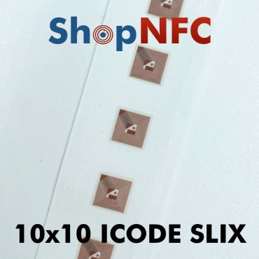Tags NFC adhésifs ICODE SLIX 10x10mm