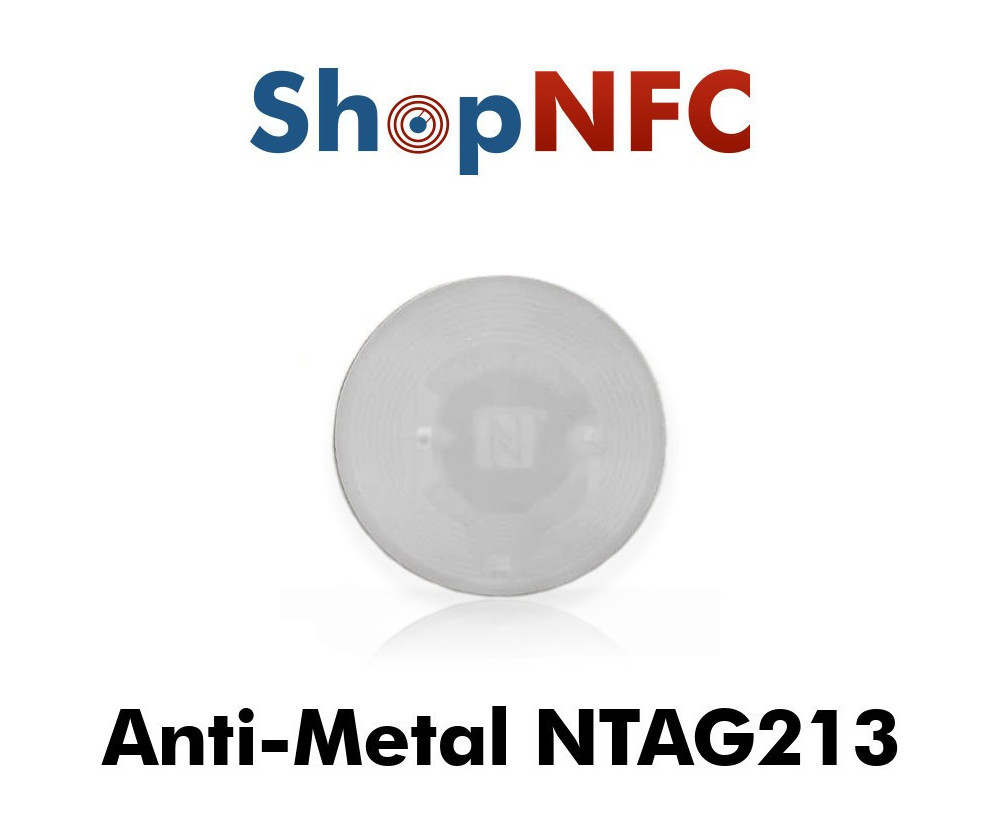 Tag NFC schermati NTAG213 rotondi adesivi 38mm