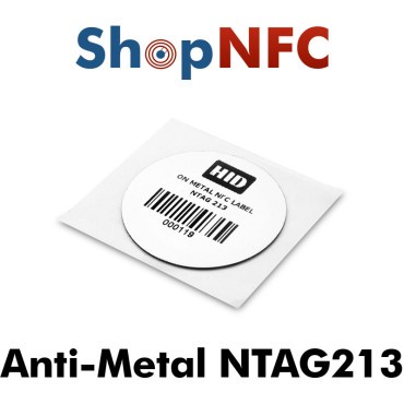 Etiqueta NFC antimetal NTAG213 redonda adhesiva IP68 30mm