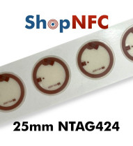 Etiqueta NFC flexible NTAG424 DNA en PET 25mm