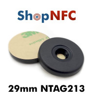 Tags NFC industriels NTAG213 anti-métal adhésifs 29mm