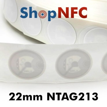 White NFC Stickers NTAG213 Round ø22mm - AD Circus