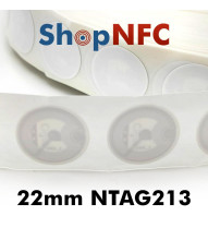 White NFC Stickers NTAG213 Round ø22mm - AD Circus