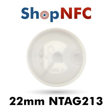 White NFC Stickers NTAG213 Round ø22mm - AD Circus