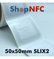 Weiße NFC-Aufkleber ICODE SLIX2 50x50mm