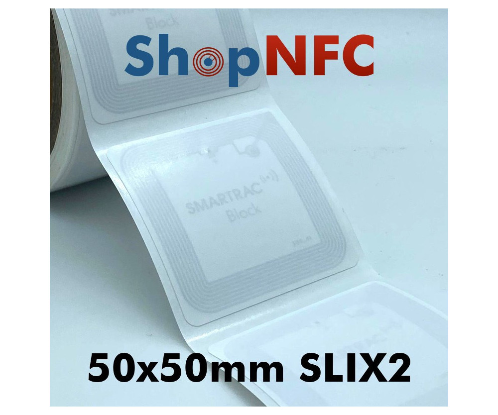Weiße NFC-Aufkleber ICODE SLIX2 50x50mm