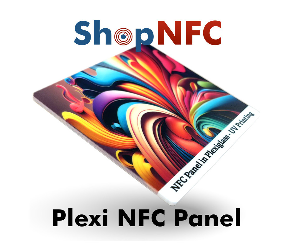 Pannello NFC adesivo in Plexiglas bianco - Stampato in UV