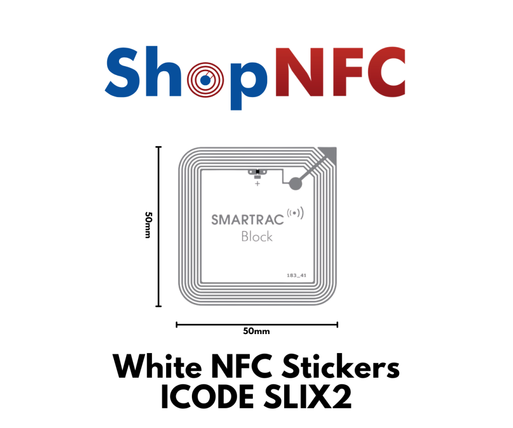 Etiqueta NFC blanca ICODE SLIX2 50x50mm adhesiva