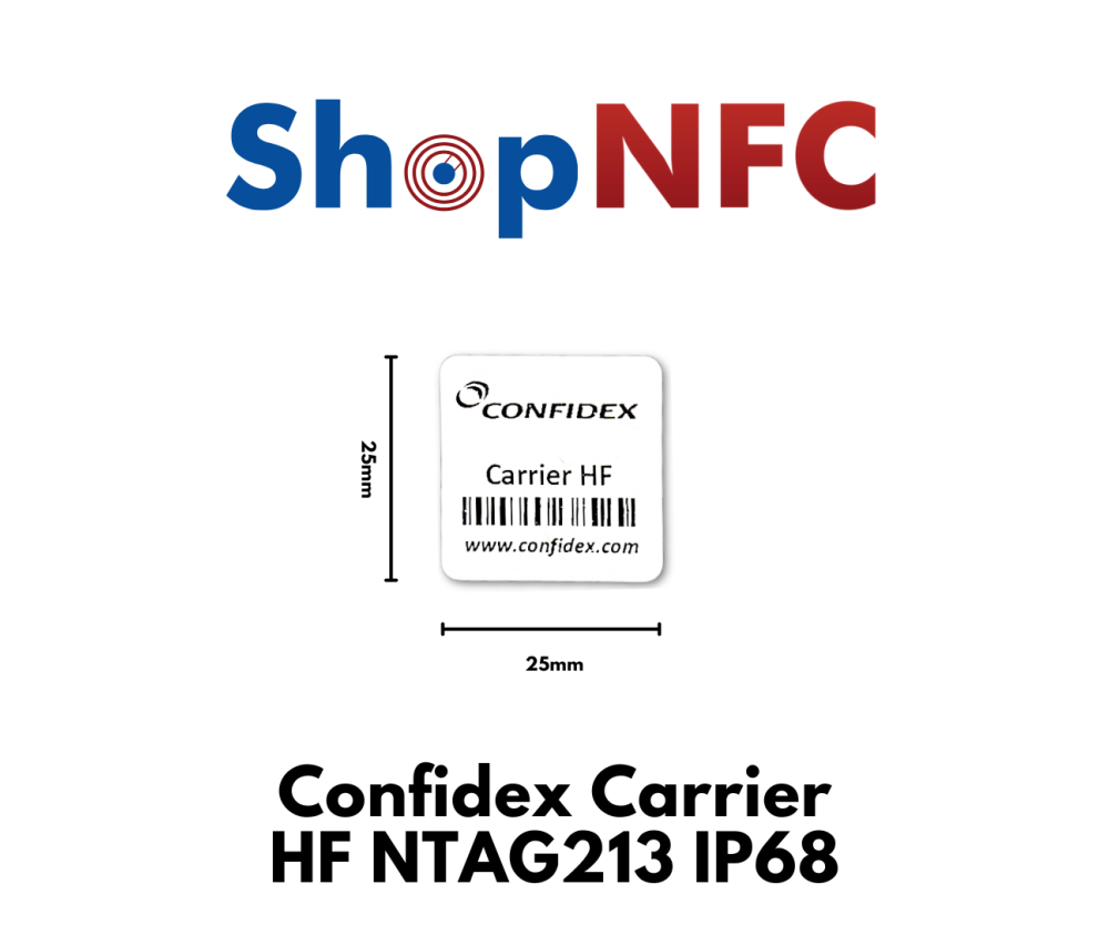 Confidex Carrier HF NFC Label NTAG213 IP68 25 x 25 mm - EOL