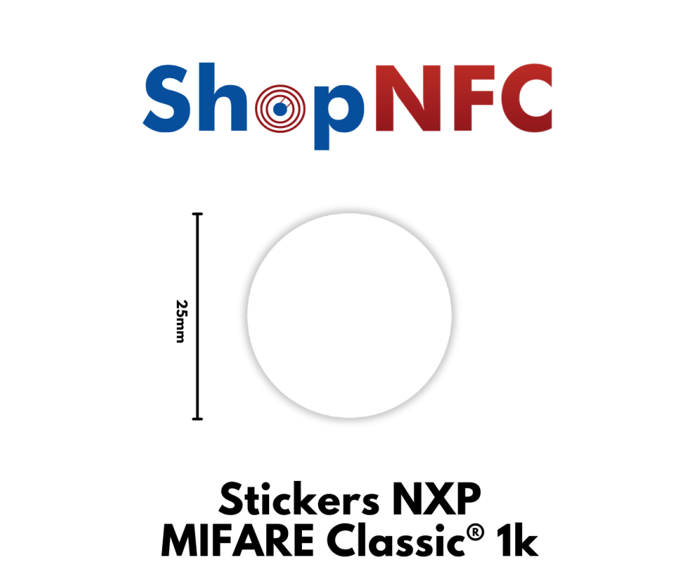 Etiqueta NFC NXP MIFARE Classic® 1k 25mm adhesiva