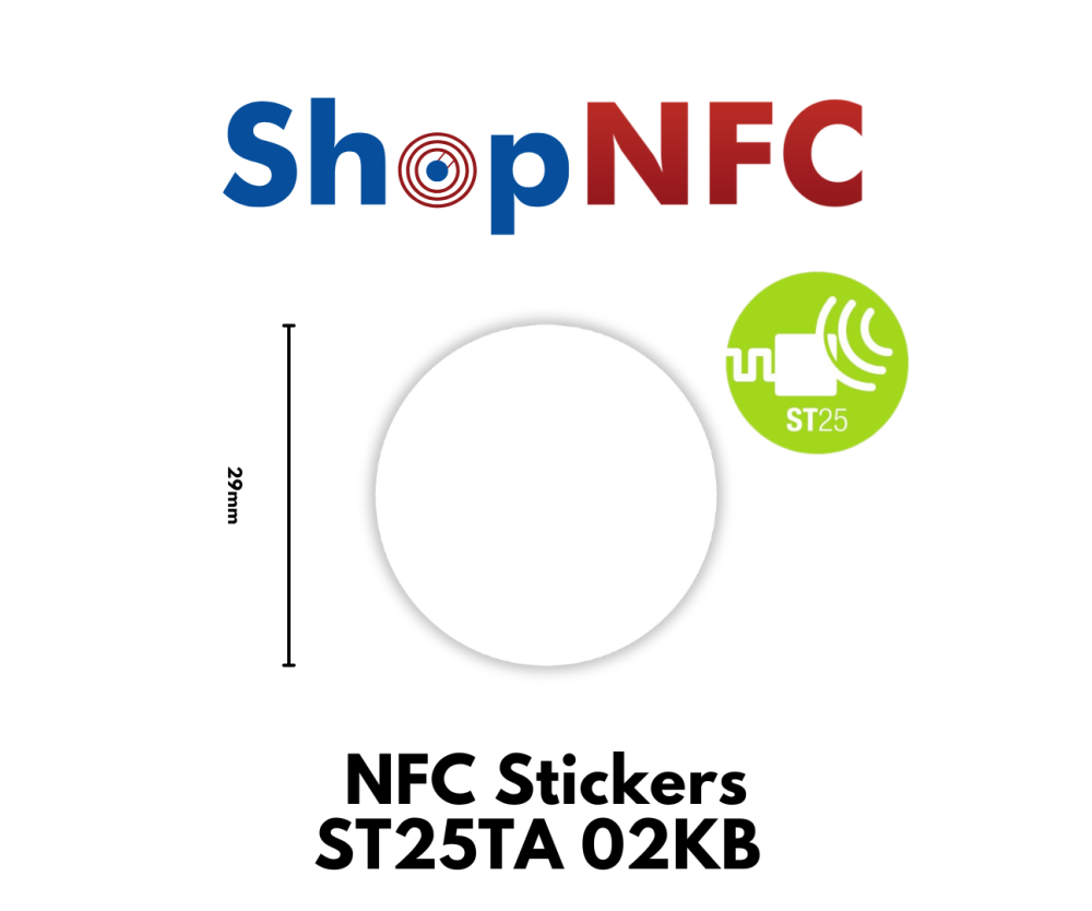 Tags NFC adhésifs ST25TA02KB 29mm