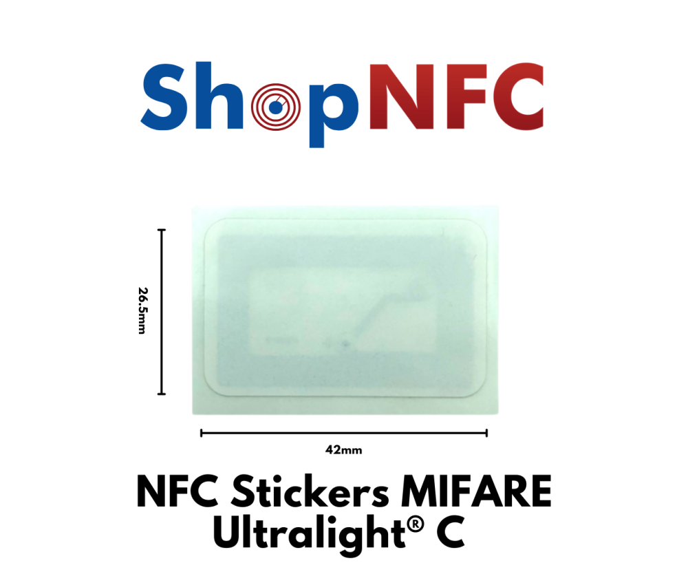 Tag NFC MIFARE Ultralight® C 26,5x42mm adesivi