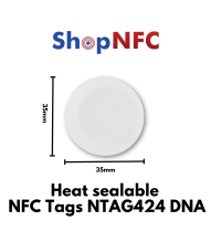 Heißsiegelbare NFC-Tags für Stoffe NTAG424 DNA 35mm
