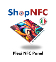 Panel NFC adhesivo en plexiglás blanco - Impreso UV