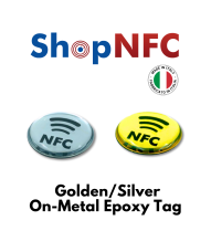 Tag NFC schermati resinati oro/argento a specchio - Personalizzati