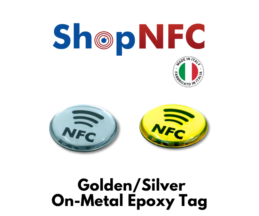 Golden/Silver Epoxy NFC Tags On-metal - Custom printed