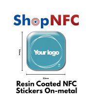 Tags NFC Anti-métal résinés adhésifs personnalisés 53x53mm