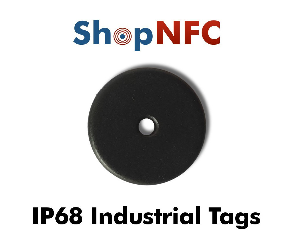 Disques NFC industriels IP68 NTAG213 anti-métal 22mm