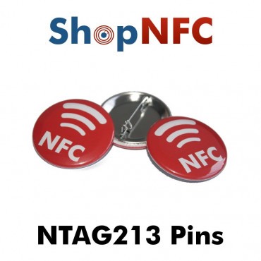 Pin's en métal  - puce NTAG 213 - logo NFC