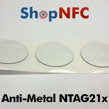 Tag NFC schermati NTAG213/NTAG216 rotondi adesivi 29mm