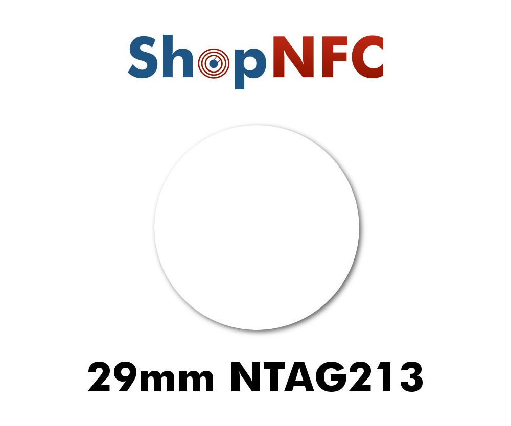 Tag NFC NTAG213 in carta IP67 29mm adesivi