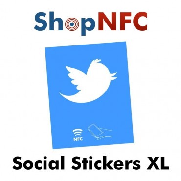 Etiqueta NFC NTAG213 adhesiva con Logotipo Social 8x10cm