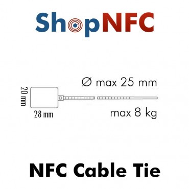 Abrazadera NFC de nylon con indicador NTAG210μ/NTAG213/NTAG216