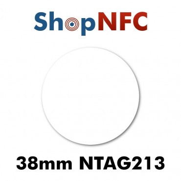 Tag NFC NTAG213 38mm bianchi adesivi Smartrac Bullseye