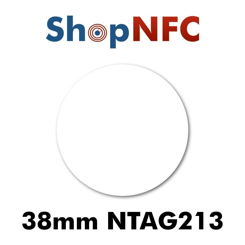 White NFC Stickers NTAG213 Round ø38mm