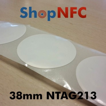 Etiqueta NFC NTAG213 38mm blanca adhesiva Smartrac Bullseye