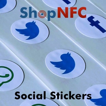 Tags NFC NTAG213 adhésifs avec Logos des Réseaux Sociaux