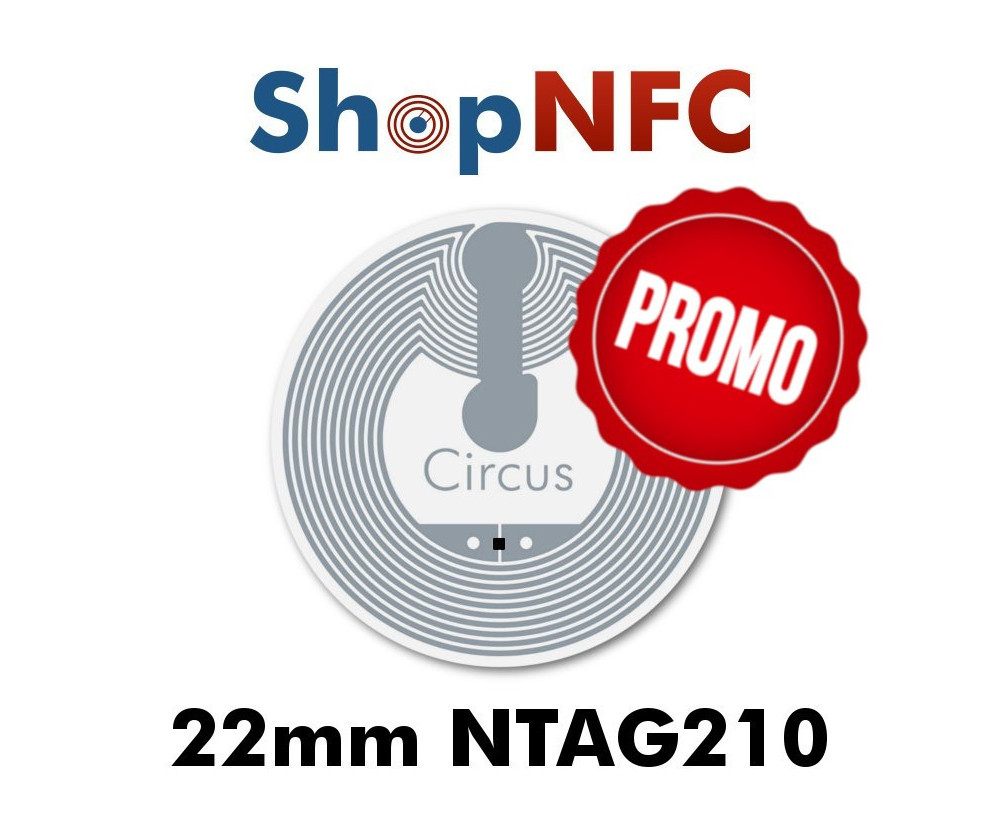 Etiqueta NFC NTAG210μ 22mm adhesiva