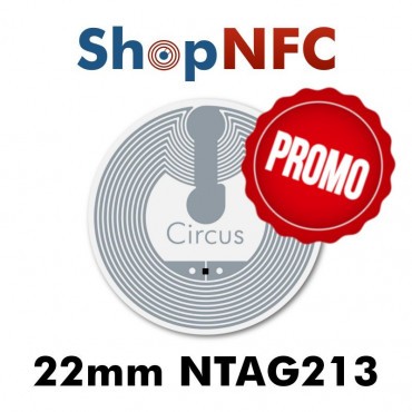 Tags NFC adhésifs NTAG213 22mm