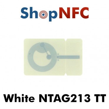 Tags NFC NTAG213 TT 26,5x42mm blancs adhésifs
